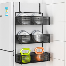 Умывальник 冰箱置物架侧面边收纳架厨房用品多层保鲜膜调料架免打孔侧壁挂架 Evesigar