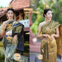 Аренда традиционная национальная одежда Таиланда Женщина Лаос Лаос, Камбоджа, Дай Паква вода для танцевального фестиваля танце