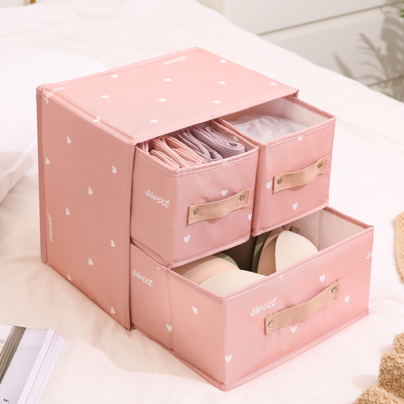 Buy Underwear storage box fabric drawerstyle storage box underwear box with inner grid put