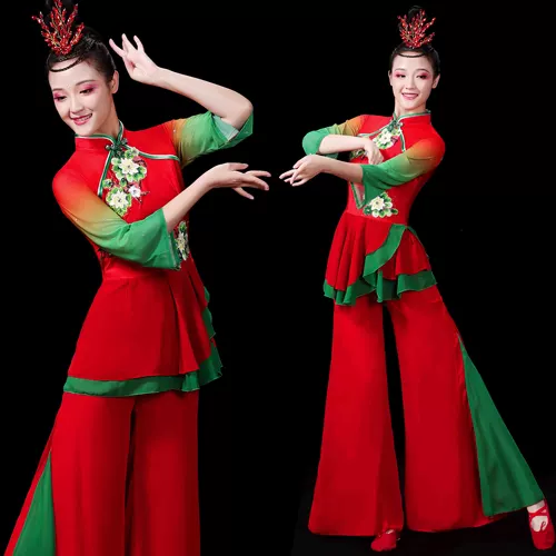 Новый фанат одежды Янге танцевальная одежда Классическая танцевальная одежда Jiaodong Император Янге Сквер Плаза Тант