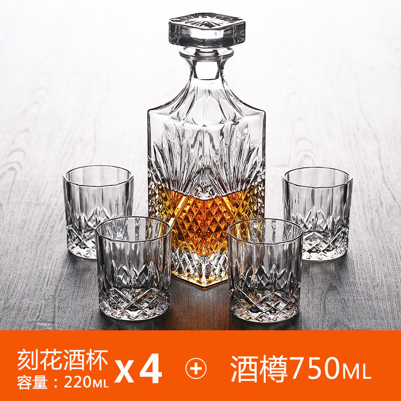 Exquisite Liquor Decanter Set: Whiskey Glasses, Wine Glasses, Shot Glasses, Decanter, Pitcher, Elegant Texture