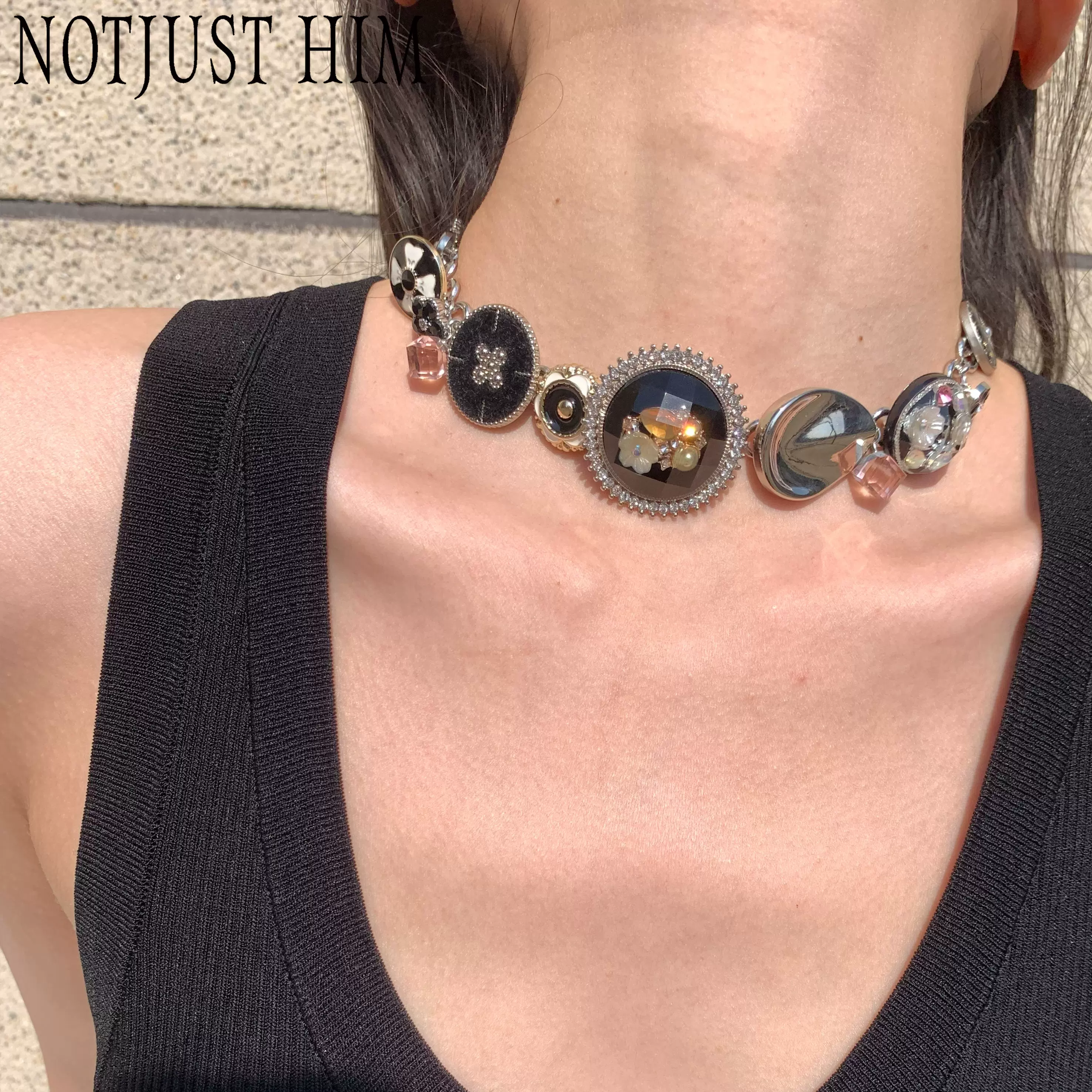 花筏notjusthim 行星环绕 星星造型玫瑰挂坠项链情侣百搭钛钢