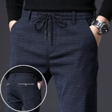 Демисезонные штаны, мужские шерстяные повседневные брюки, коллекция 2023, свободный прямой крой, эластичная талия