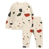 Брендовый детский хлопковый комплект, комбинезон, штаны, толстовка, осенний, популярно в интернете, в западном стиле, 2 шт, детская одежда