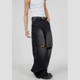 Прямые свободные джинсы, дизайнерские штаны, тренд сезона