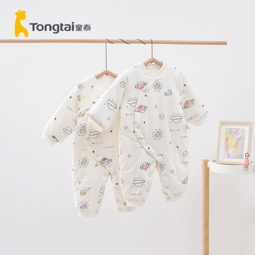 Tongtai осенне-зимний новый тонкий хлопковый комбинезон с открытым хлопковым моллюском для новорожденных мальчиков и девочек от 1 до 18 месяцев