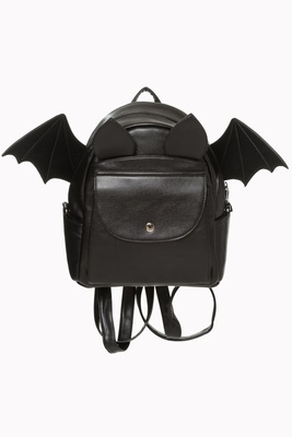 taobao agent Spot Banned, the official British authentic Gothic dark rock bat wings cat leather picked shoulder schoolbag backpack