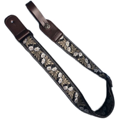 GIGFORU оригинальный дизайн с вышивкой Daisy ремешок для укулеле UKULELE STRAP из натуральной кожи голова