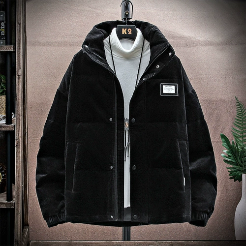 Мужской зимний пуховик, вельветовый жакет, мужская куртка, коллекция 2023, оверсайз, утиный пух