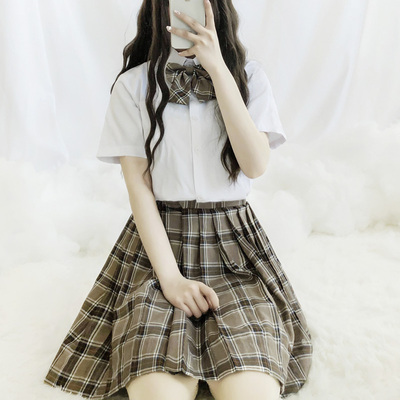 taobao agent Summer clothing, student pleated skirt, plaid organ, jacket, bra top, mini-skirt, high waist