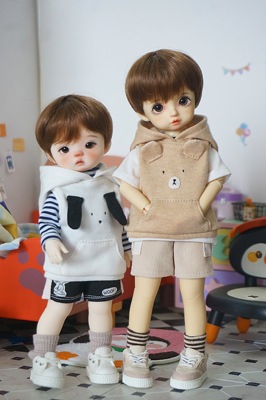 taobao agent [Repair hook vest] BJD six -point baby, apricot powder group self -made hooded hooded vest cover single product