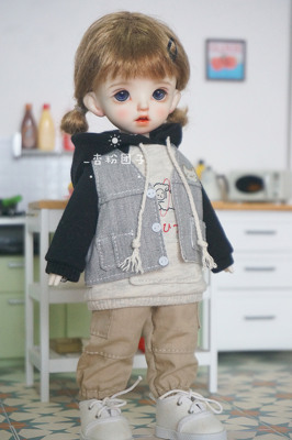 taobao agent [N second side] BJD six -point baby clothing BJD six -point baby clothing vest single product apricot powder group self -made