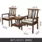 Bộ ghế sofa gỗ nguyên khối kiểu Trung Quốc mới ba món dành cho lễ tân, bàn trà, ghế đàm phán khách sạn, ghế Taishi, kết hợp ghế bành ban công bàn trà phòng khách Bàn trà