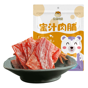 懒熊食尚靖江肉脯手撕肉铺肉干蜜汁味香辣原小零食休闲食品100g