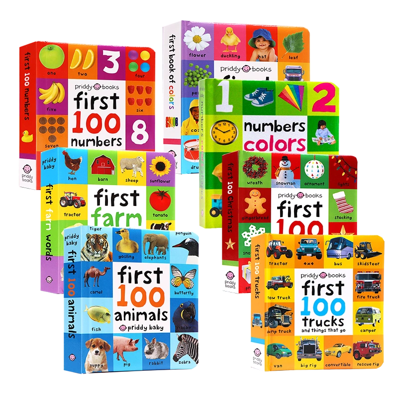 幼儿英语启蒙4册盒装100 First Words 100 Animal Words Color And Shapes Things That Go 单词数字动物交通颜色形状英文原版绘本