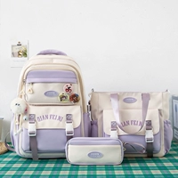 Сиреневый комплект, значок, подвеска, 3 предмета