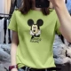 Ga châu Âu 2021 áo thun trắng ngắn tay Mickey mới phụ nữ cotton tinh khiết màu đen lỏng lẻo nửa tay áo sơ mi phụ nữ - Áo phông