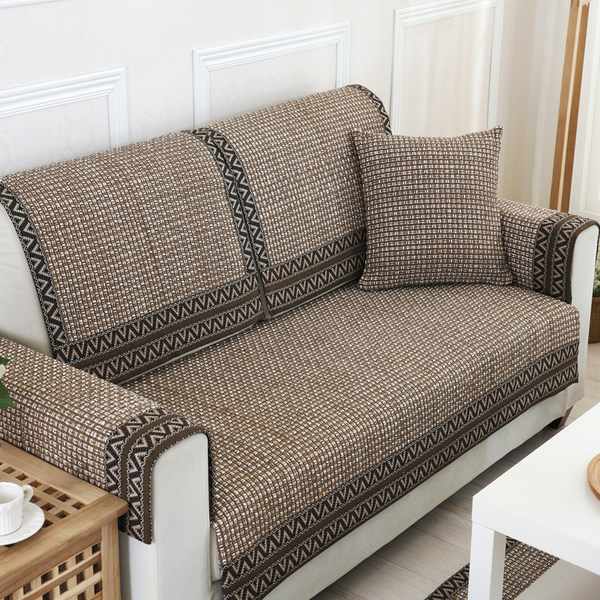 Диван на четыре сезона, универсальная нескользящая ткань из натурального дерева, зимняя подушка, из хлопка и льна, простой и элегантный дизайн