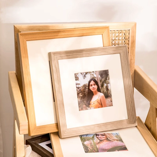 Квадратная настенная фоторамка из натурального дерева, фотография, делается под заказ