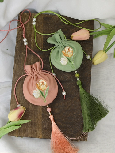 Ханьфу, двусторонний универсальный мешочек с кисточками, оригинальный аксессуар, китайский стиль