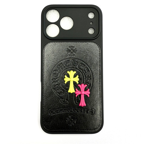 Chrome Hearts Embossed Cross Leather iPhone Case