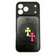 Chrome Hearts Trendy Fashionable Embossed Cross Leather Phone Case for iPhone 17, 16, 15, 14 and 13
