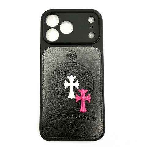 Chrome Hearts Embossed Cross Leather iPhone Case