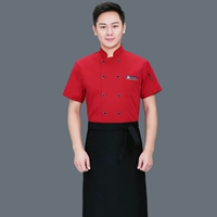 Красная черная юбка в складку, фартук, короткий рукав