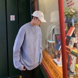 Осенний брендовый мужской трикотажный трендовый базовый приятный телу свитер, высокий воротник