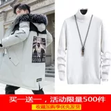 Мужской пуховик с пухом, длинная демисезонная утепленная куртка, средней длины