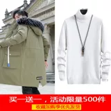 Мужской пуховик с пухом, длинная демисезонная утепленная куртка, средней длины