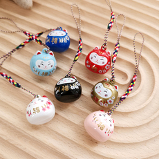 Новогодний подарок 满满幸福感 2022新款 卡通可爱招财猫水音铃铛手机钥匙挂件平安扣