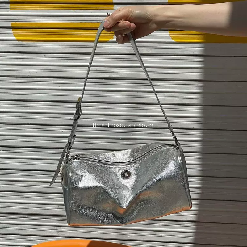 可代/MINITMUTE 韩国正品小众设计师品牌brett bag 褶皱牛皮包-Taobao