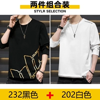 (С длинным рукавом) 232 черный +202 белый