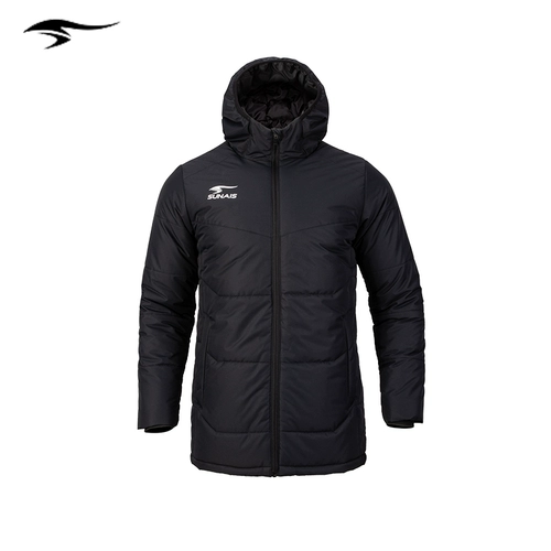 Зимний длинный уличный пуховик для тренировок, ветрозащитная футбольная куртка с капюшоном, 2022, средней длины