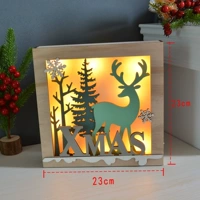 Деревянное световое освещение квадратная модель рождественских оленей