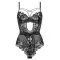 Bộ áo liền quần mỏng của Pháp quyến rũ trong suốt ren bó sát áo liền quần Corset gợi cảm áo ngực bemmingnianhonghong 