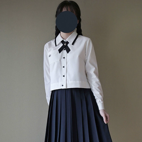 Двухцветная оригинальная студенческая юбка в складку, рубашка, (в наличии на складе)