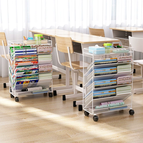 Книжная полка под столом, офисный настольный стеллаж для хранения на колесах, съемный напольный шкаф для хранения детских книг, тележка для хранения книг