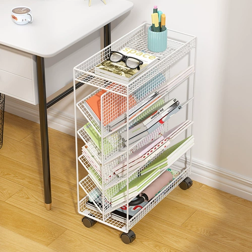 Книжная полка под столом, офисный настольный стеллаж для хранения на колесах, съемный напольный шкаф для хранения детских книг, тележка для хранения книг