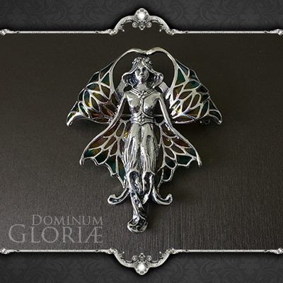 taobao agent Gloria ｜ European Western antique Vintage jewelry dual -use -use window enamel 925 silver jewelry brooch pendant