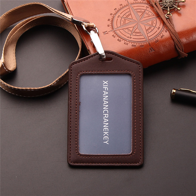 Buy Leather work permit cards badge badge back opening bus ID card ...