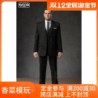 taobao agent TOPO TP006 1/6 Black suit funeral coat blue -purple suit leather shoes hanging card set spot