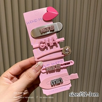 Розовая заколка для волос, комплект, широкая цветовая палитра, 6 шт