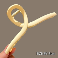 Большая белая заколка-крабик, 15см