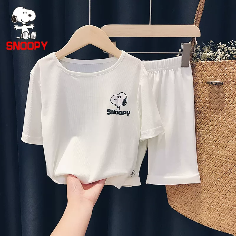Nuby, Snoopy, детский пижама, летний набор для мужчин и женщин