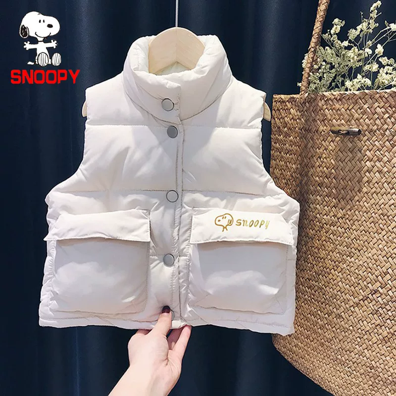 Nuby, Снупи, детская куртка из пуха осень, жилет для мужчин и женщин, западный стиль
