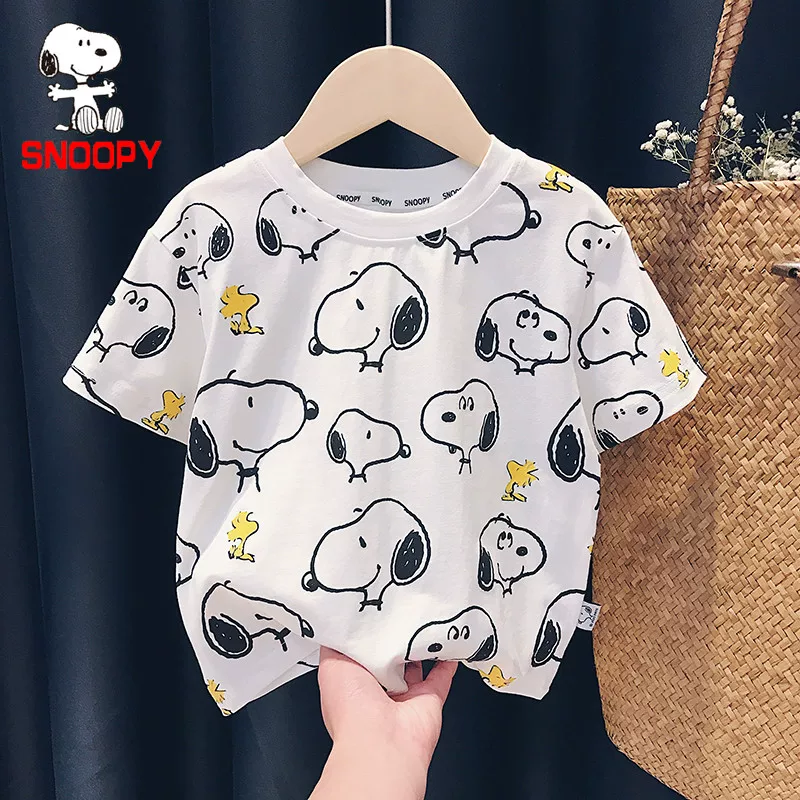 Nuby, snoopy, детская футболка с коротким рукавом для мужчин и женщин, летняя мультяшная летняя одежда, с коротким рукавом