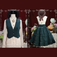 Элегантная ретро юбка, жилет, комплект, в британском стиле, стиль Лолита
