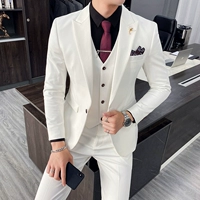 Белая куртка, жилет, штаны, набор